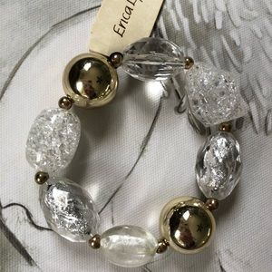Erica Lyons white & gold bracelet NWT